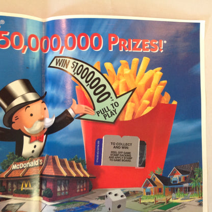 Vintage 1995 McDonald's Monopoly 60th Anniversary Game Board Rules Coupons