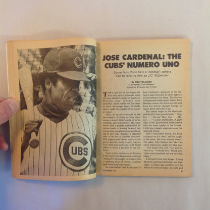 Vintage Nov 1973 Baseball Digest Magazine 1973 All-Star Rookie Team Jose Cardenal: The Cubs' Numero Uno