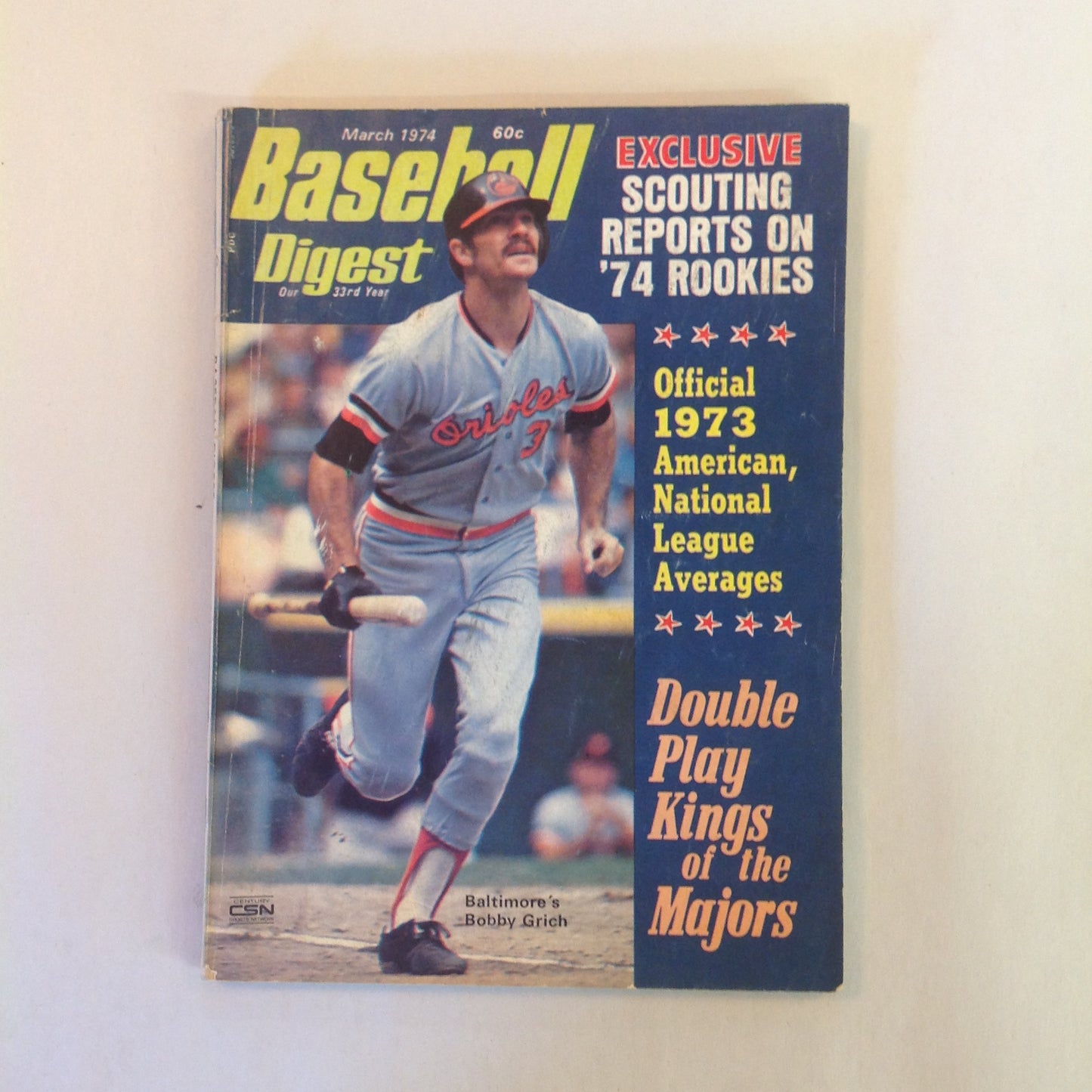 Vintage Mar 1974 Baseball Digest Magazine Double Play Kings of the Majors Baltimore's Bobby Grich