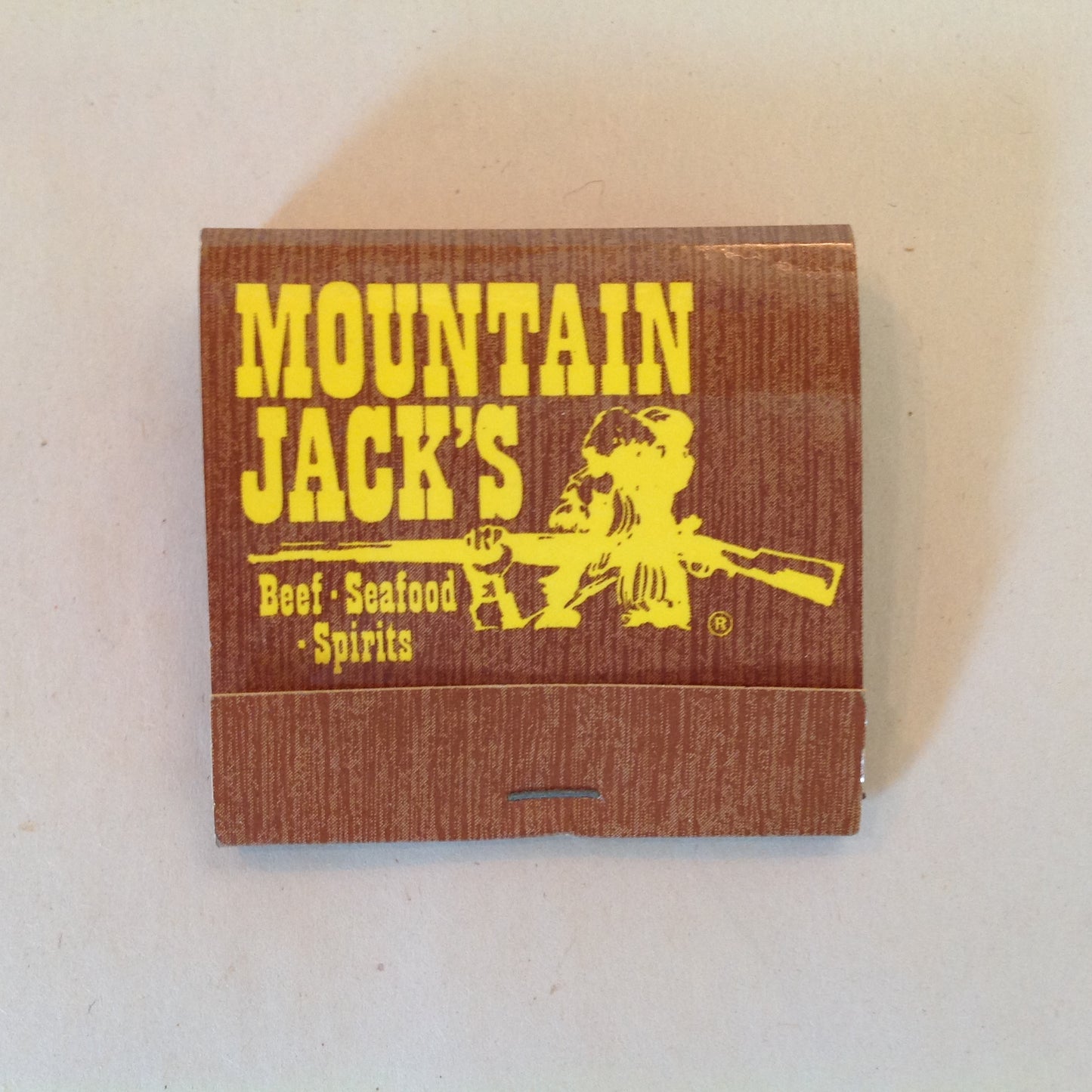 Vintage Souvenir Matchbook Mountain Jack's Steak Seafood Spirits Lafayette IN