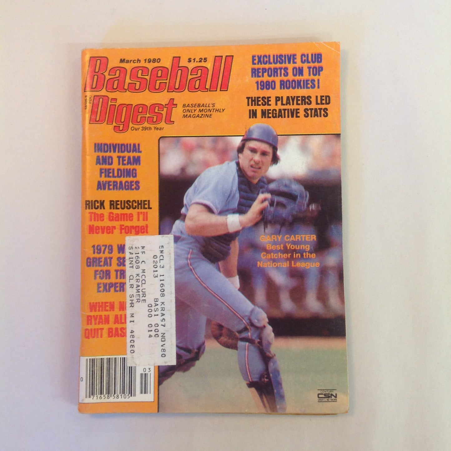 Vintage Mar 1980 Baseball Digest Magazine Gary Carter: Best Young Catcher in the National League