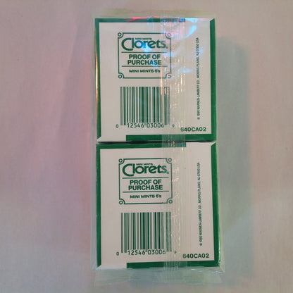 Vintage 1990 NOS Clorets with Actizol Mini Mints Pack of 12 Boxes Unopened