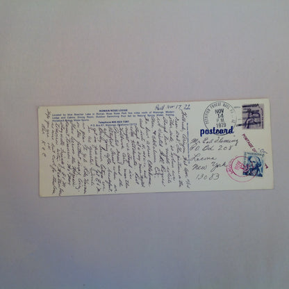 Vintage Souvenir Elongated Postcard Roman Nose State Park Lodge Watonga Oklahoma