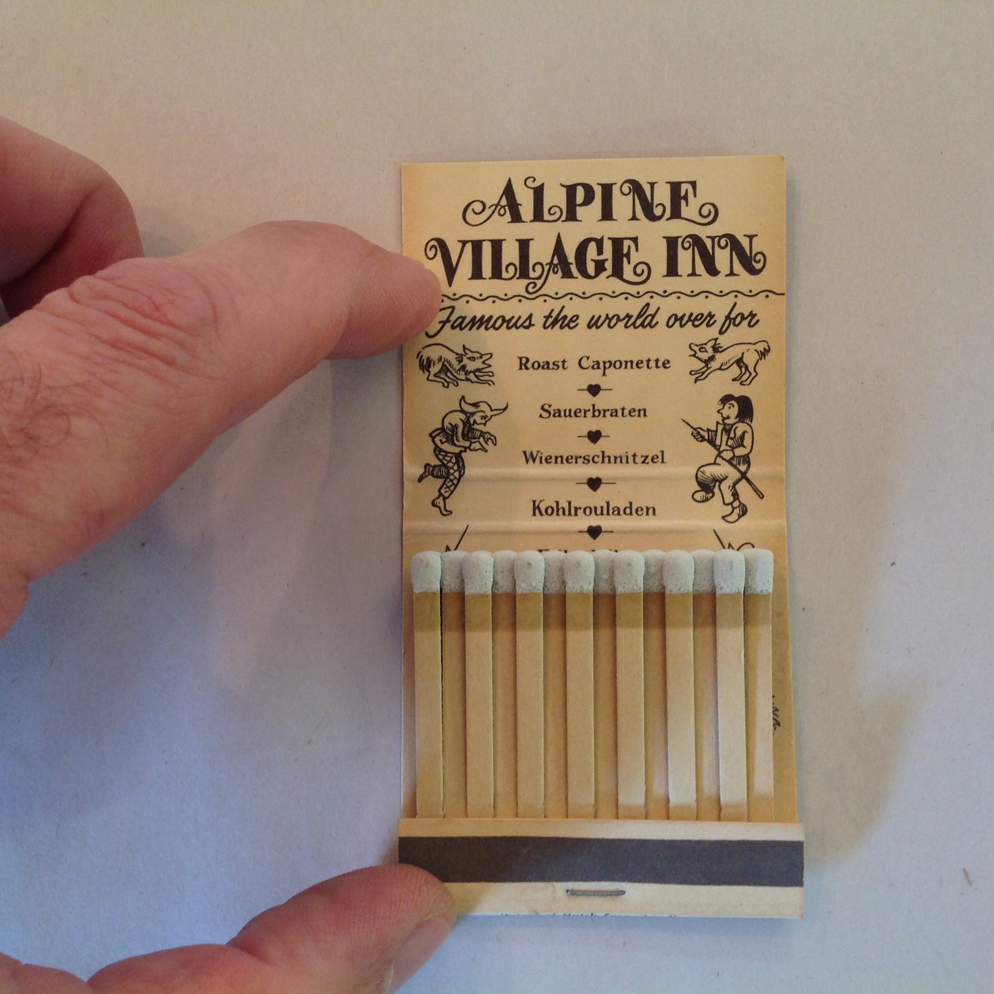 Vintage Matchbook Alpine Village Inn Gross Gott On the Las Vegas Strip Nevada