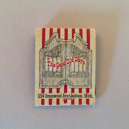Vintage Souvenir Matchbook W.C.'s Jackson Michigan The Good Old Days Spirit MI