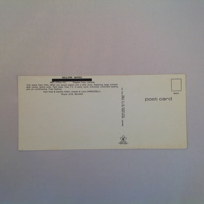 Vintage Souvenir Elongated Postcard Hill Top Motel House of Frankenstein Canada