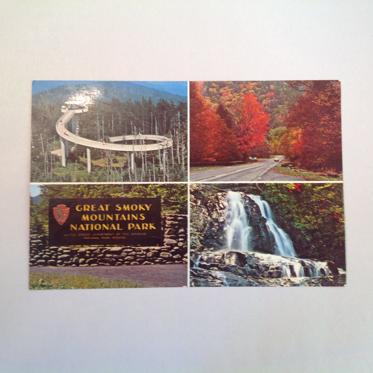 Vintage Souvenir Oversize Postcard Great Smoky Mountains National Park Montage Sites