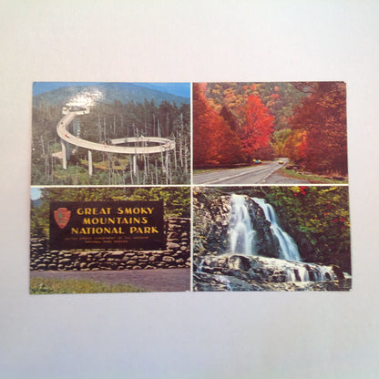 Vintage Souvenir Oversize Postcard Great Smoky Mountains National Park Montage Sites