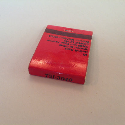 Vintage Matchbook Cover Hintz's Restaurant and Lounge Warren Michigan 1st Nat'l