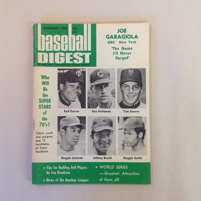 Vintage Nov 1969 Baseball Digest Magazine Who Will Be the Super Stars of the 70's?