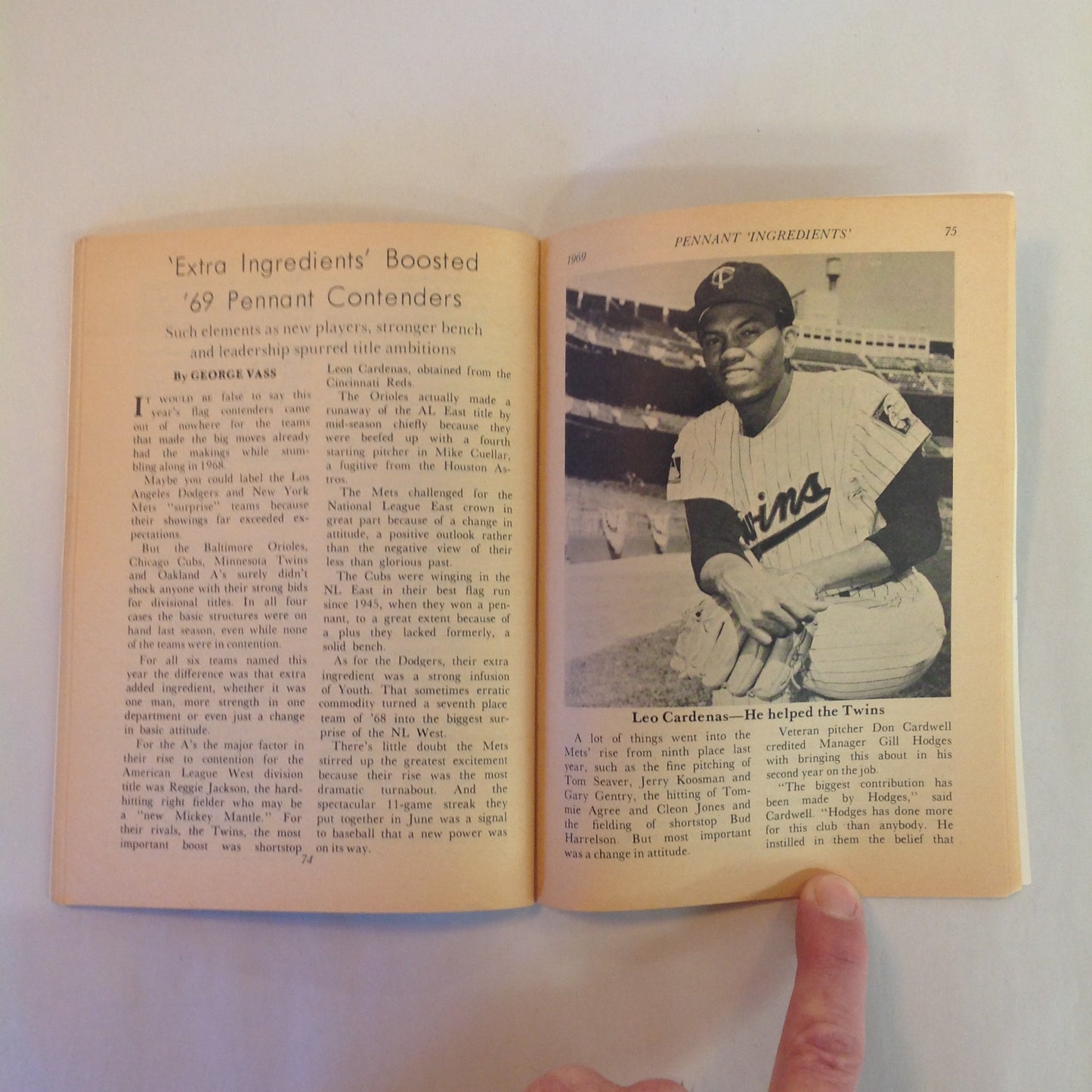 Vintage Nov 1969 Baseball Digest Magazine Who Will Be the Super Stars of the 70's?