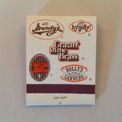Vintage Souvenir Matchbook Holly's Inc Finest Restaurants Michigan Indiana Logos