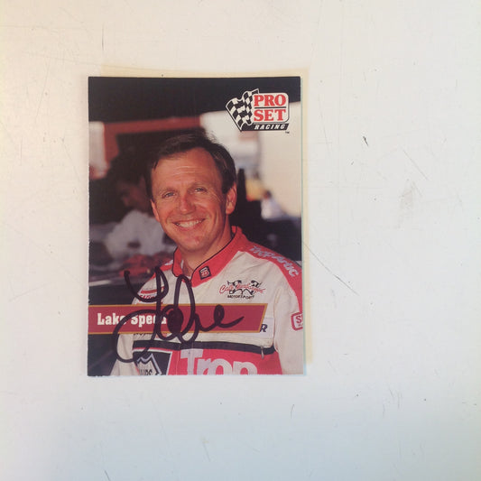 Vintage 1991 Pro Set Racing Signed Trading Card Lake Speed NASCAR Autographed