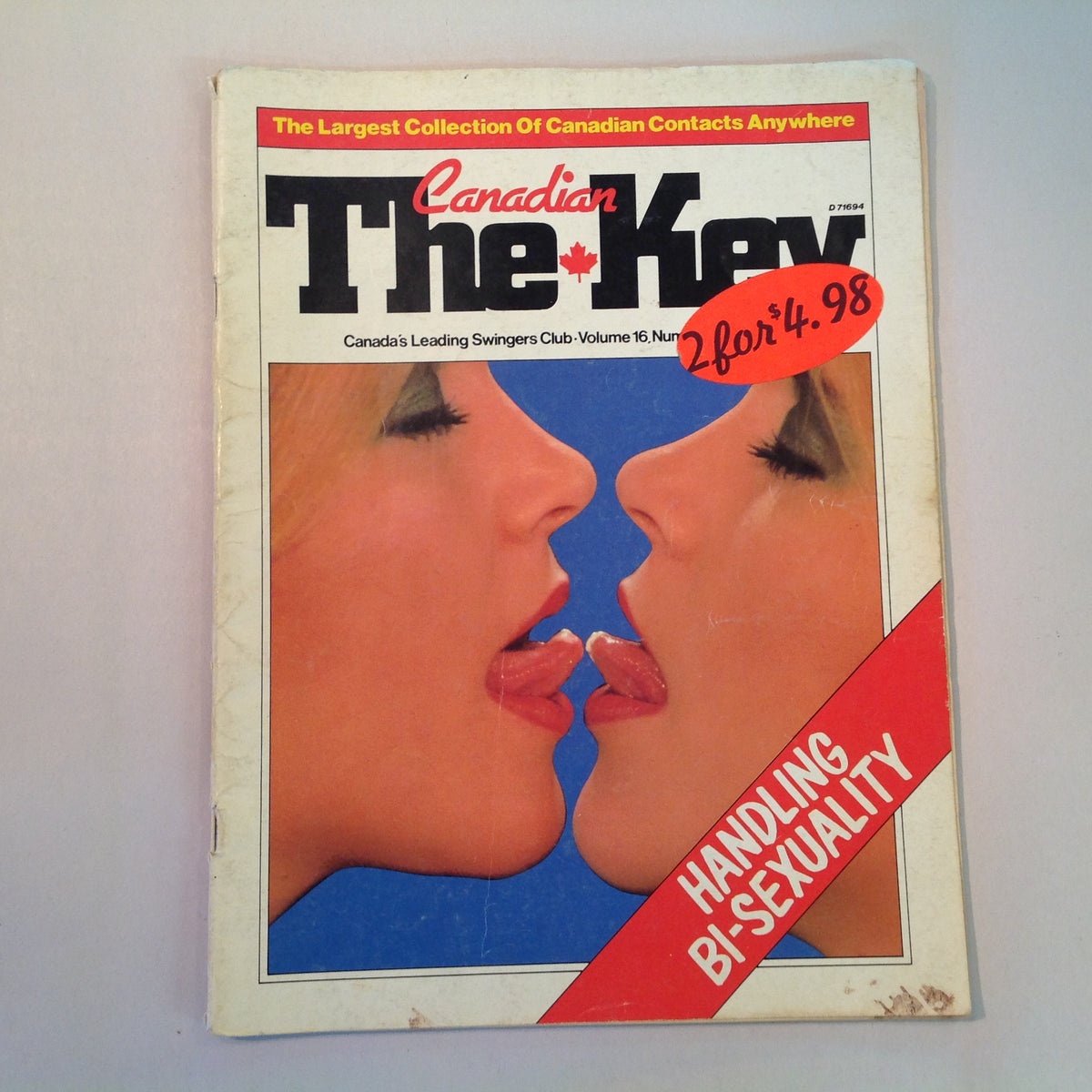 Vintage 1980's The Canadian Key Magazine Newsletter Adult Contact Club Vol 16 No 3