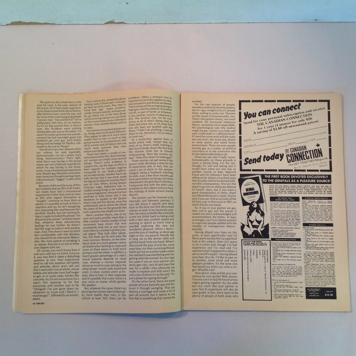 Vintage 1980's The Canadian Key Magazine Newsletter Adult Contact Club Vol 16 No 3