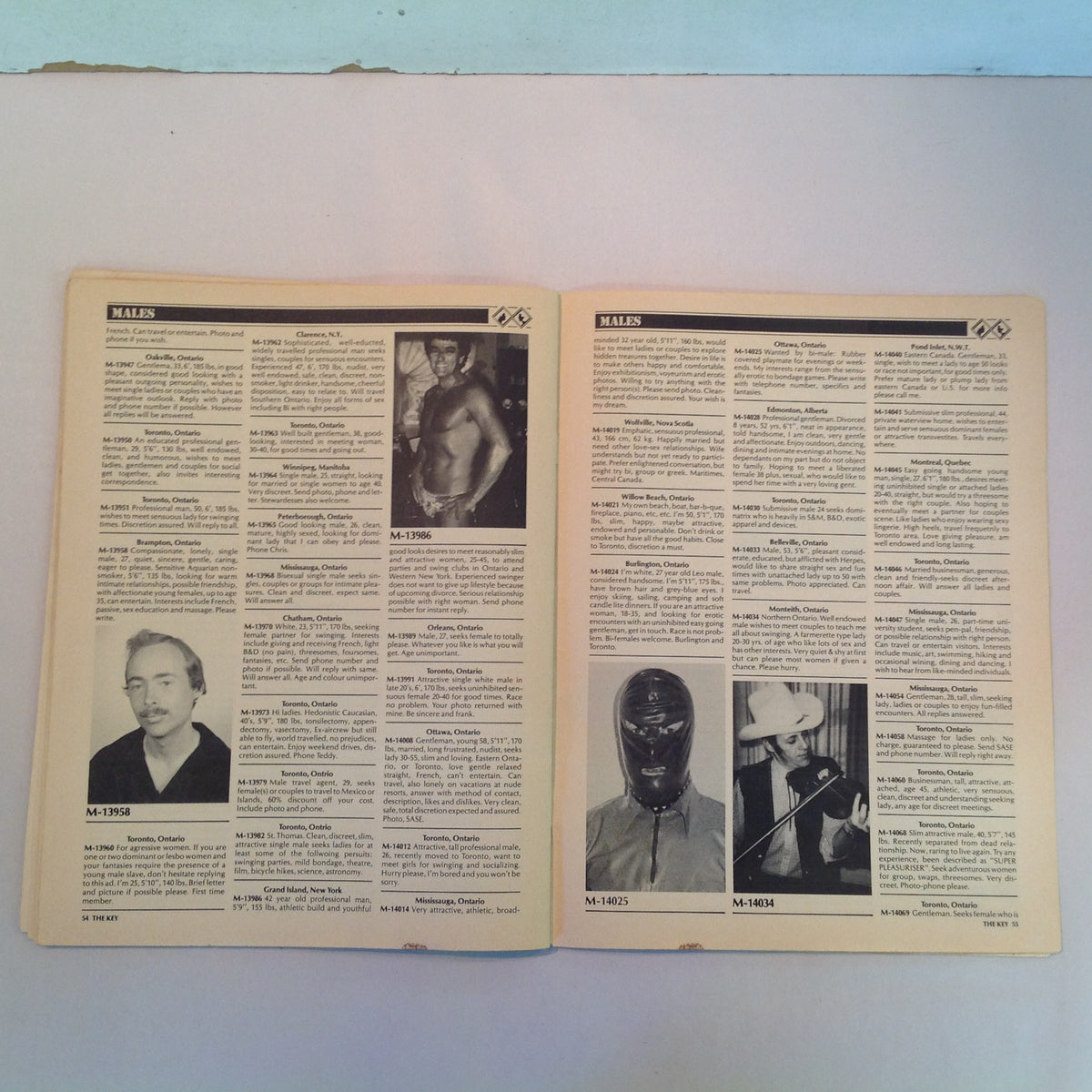 Vintage 1980's The Canadian Key Magazine Newsletter Adult Contact Club Vol 16 No 3