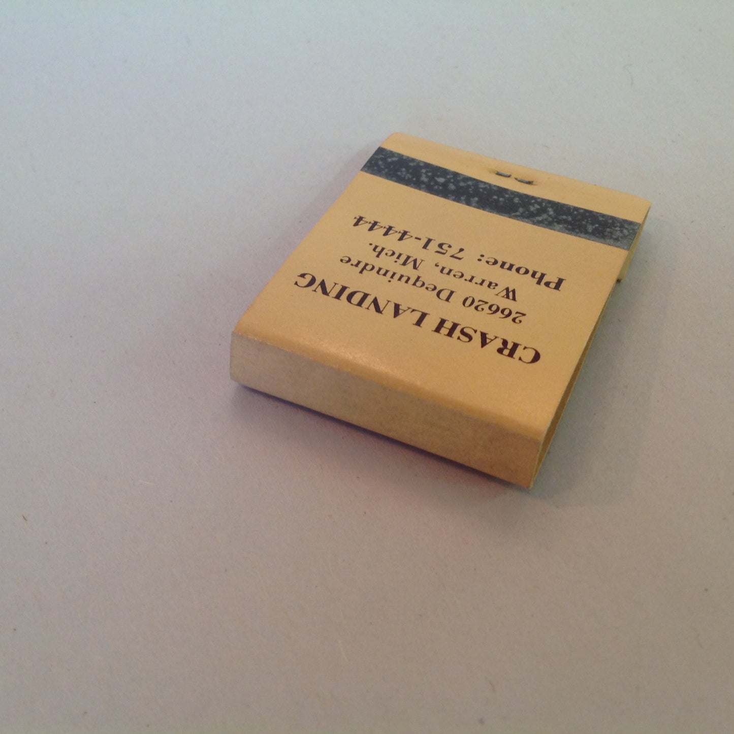 Vintage Souvenir Matchbook Crash Landing's Adventures of Daring Darby Warren MI