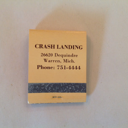 Vintage Souvenir Matchbook Crash Landing's Adventures of Daring Darby Warren MI