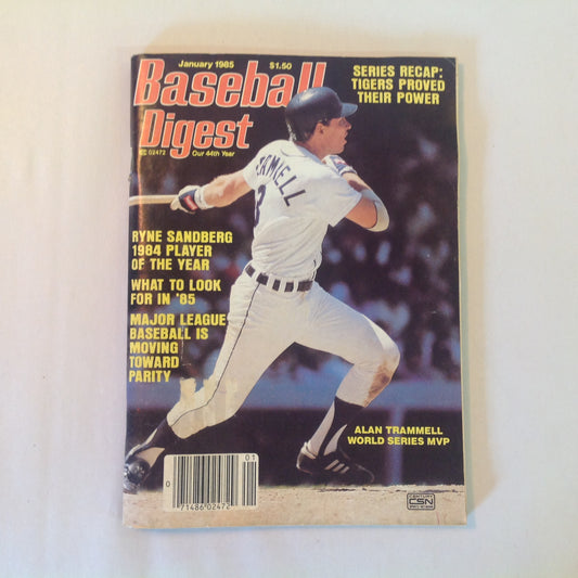 Vintage Jan 1985 Baseball Digest Magazine Series Recap: Tigers Proved Their Power Alan Trammell World Series MVP