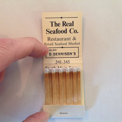 Vintage Souvenir Matchbook The Real Seafood Co D Dennison's Ann Arbor Michigan