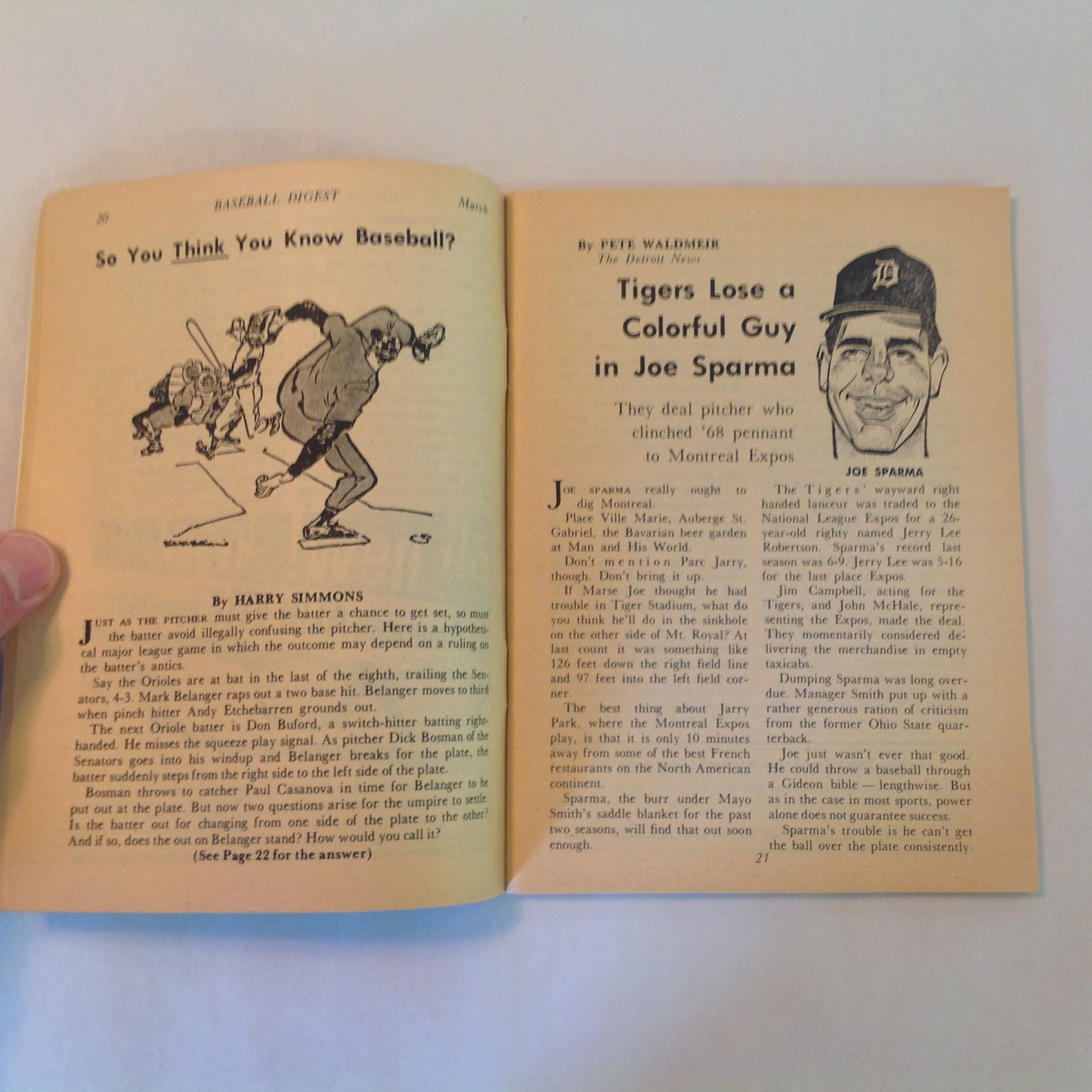 Vintage Mar 1970 Baseball Digest Magazine Exclusive: Scouting Reports on 1970 Rookies from the Confidential Files of Major League Clubs