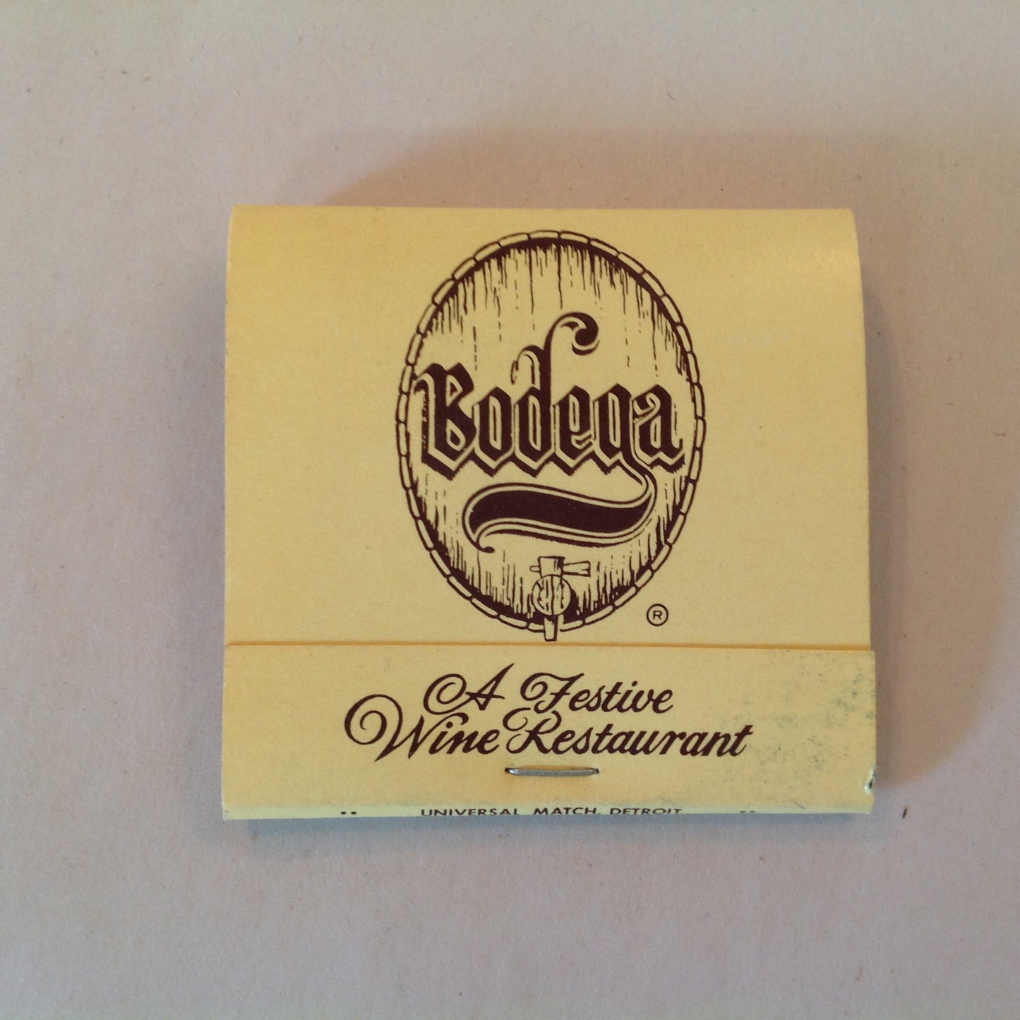 Vintage Souvenir Matchbook Bodega A Festive Wine Restaurant Center Line Redford MI