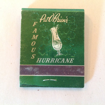 Vintage Souvenir Matchbook Pat O'Brien's Famous Hurricane French Quarter New Orleans