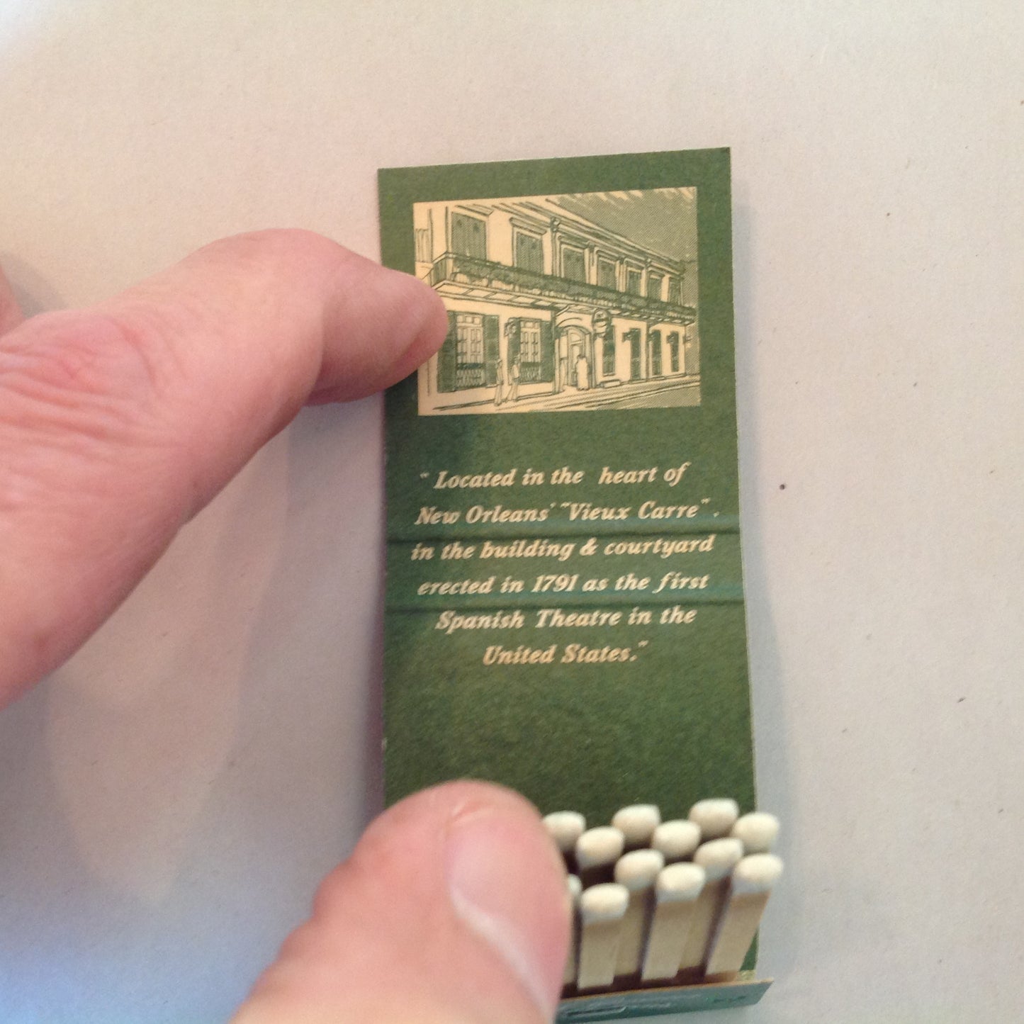 Vintage Souvenir Matchbook Pat O'Brien's Famous Hurricane French Quarter New Orleans