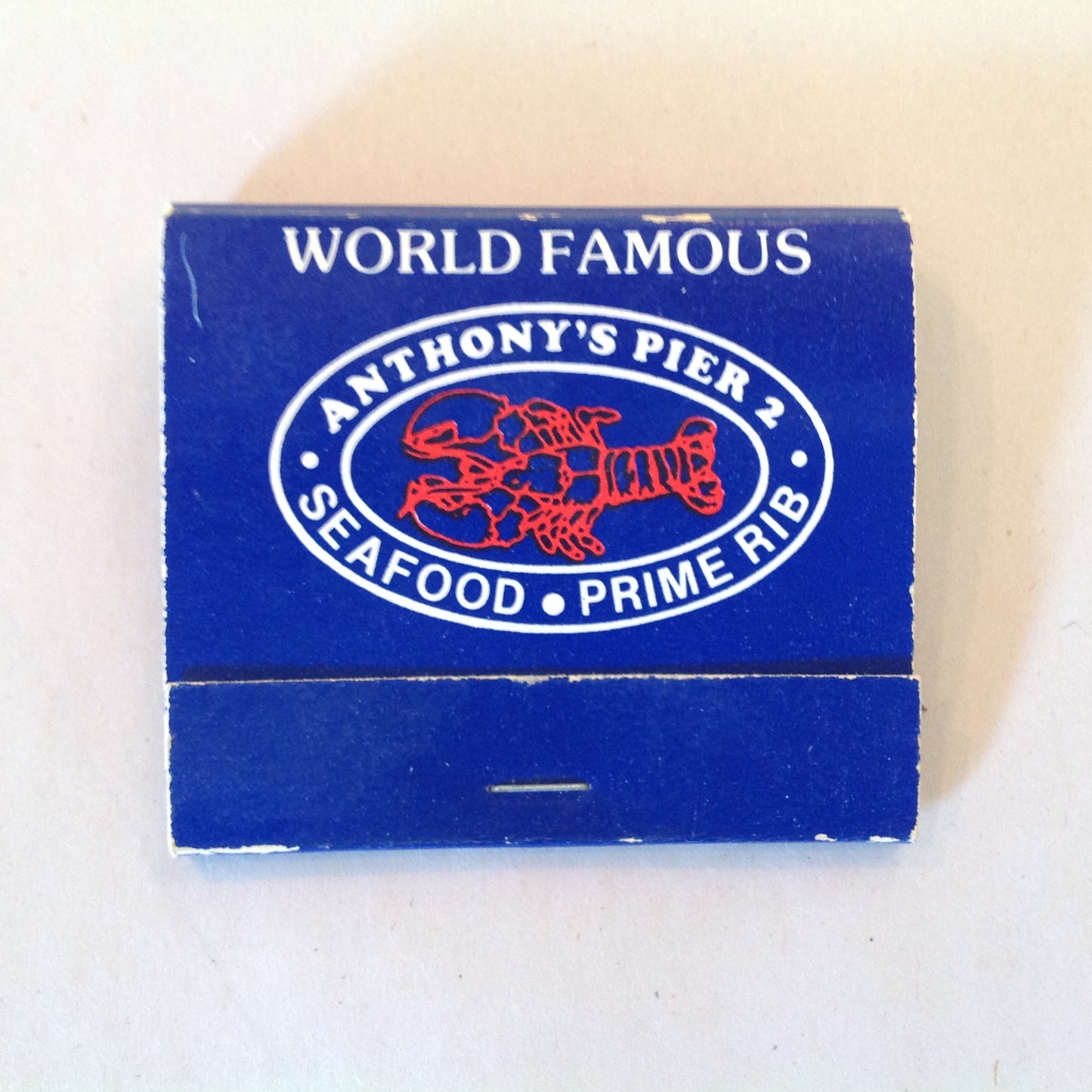 Vintage Souvenir Matchbook World Famous Anthony's Pier 2 Seafood Prime Rib CA