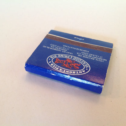 Vintage Souvenir Matchbook World Famous Anthony's Pier 2 Seafood Prime Rib CA