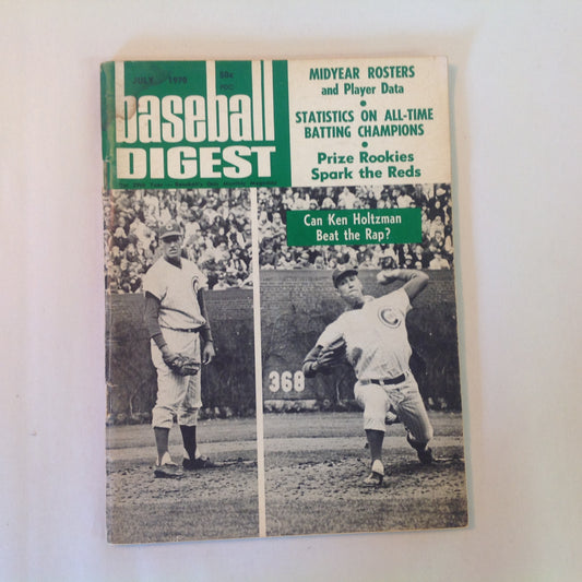 Vintage Jul 1970 Baseball Digest Magazine Can Ken Holtzman Beat the Rap?