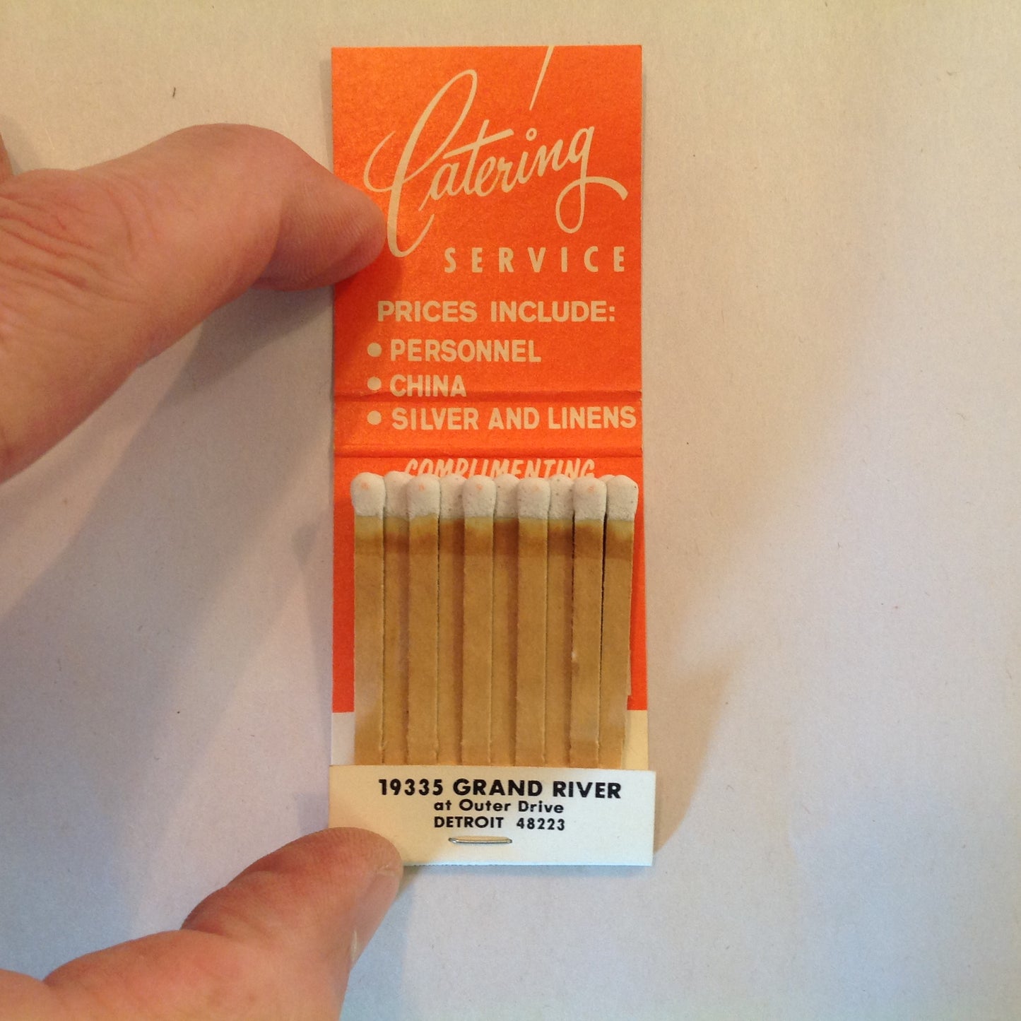 Vintage Souvenir Matchbook Cregar's Pickwick House Catering Service Detroit Michigan