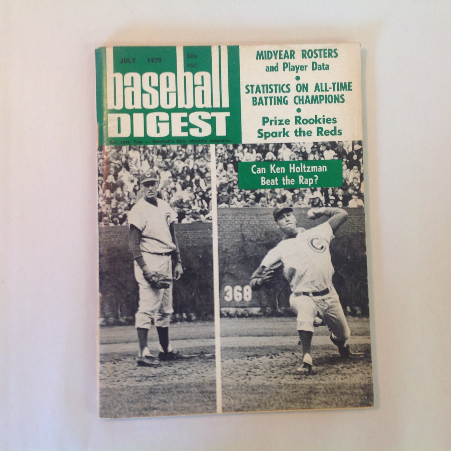 Vintage Jul 1970 Baseball Digest Magazine Statistics on All-Time Batting Champions Ken Holtzman