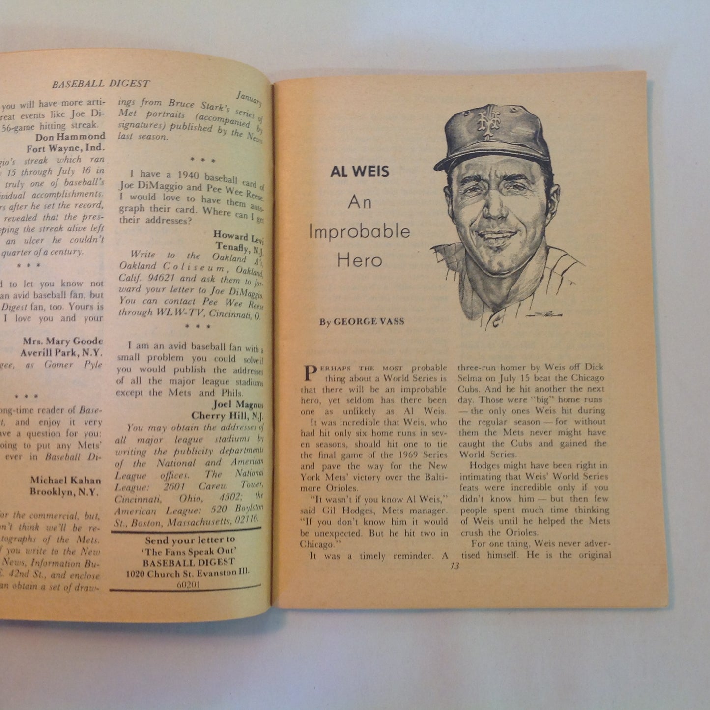 Vintage Jan 1970 Baseball Digest Magazine Minnesota Twins: Killebrew Success Formula