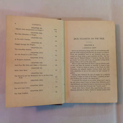 Antique 1900 Hardcover Jack Hildreth on the Nile Marion Ames Taggart Benziger Brothers First Edition