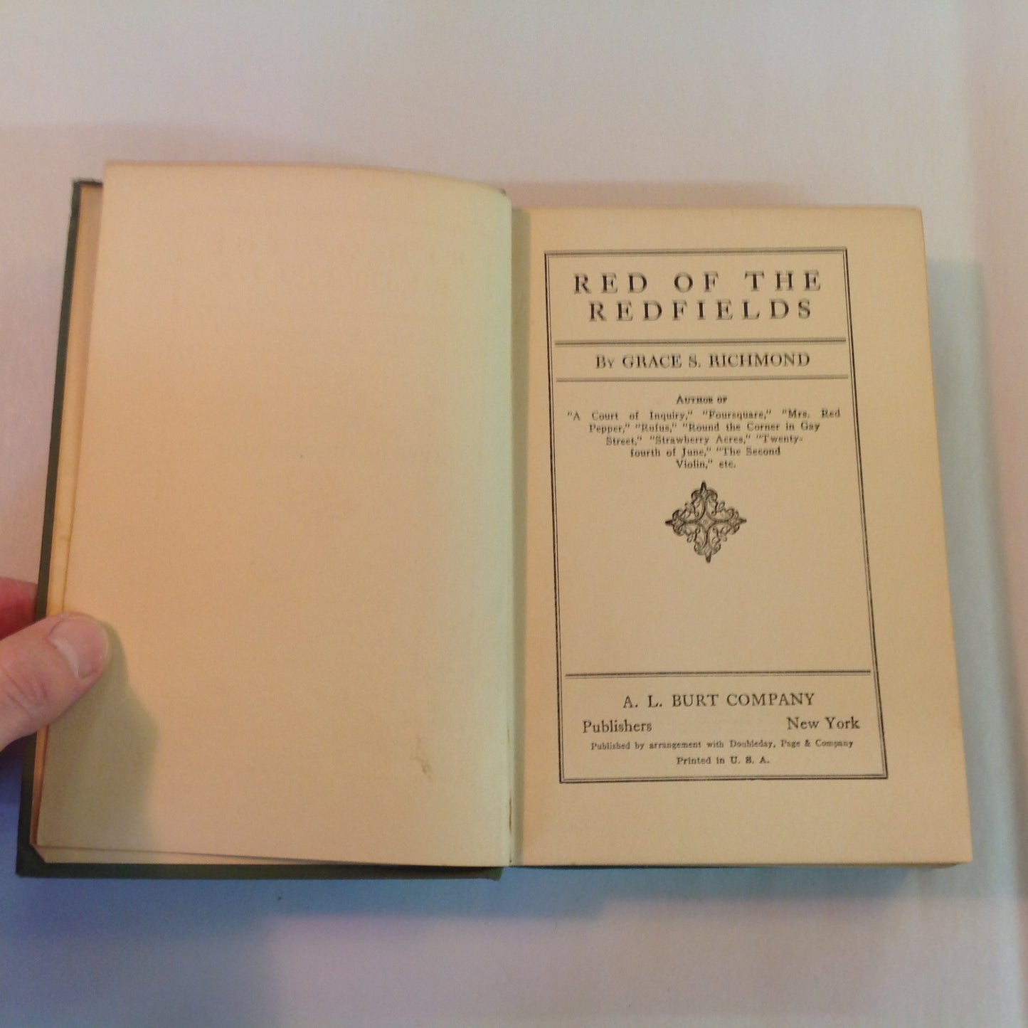 Antique 1924 Hardcover Red of the Redfields Grace S. Richmond