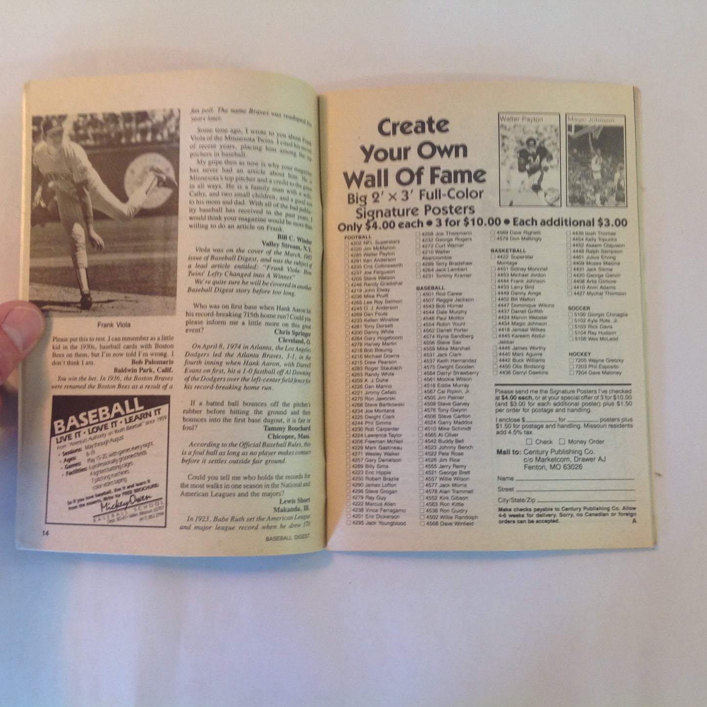 Vintage Dec 1987 Baseball Digest Magazine 1987 Rookie All-Star Team Mike Dunne Kevin Seitzer The Royals' Prize Freshman