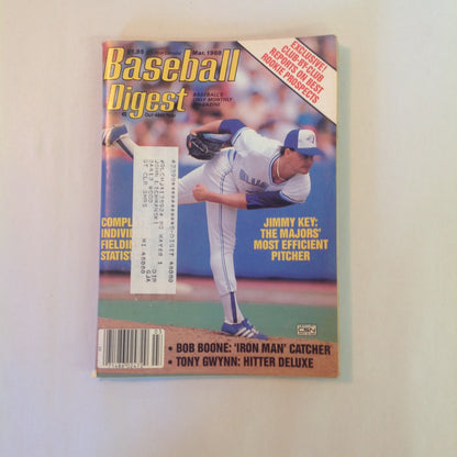 Vintage Mar 1988 Baseball Digest Magazine Jimmy Key: The Majors' Most Efficient Pitcher