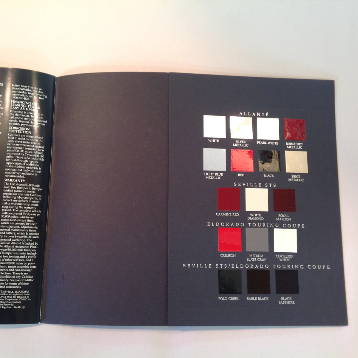 Vintage 1990 Cadillac Style International Touring Series Dealer Sales Brochure
