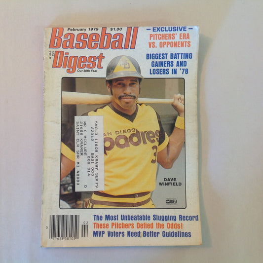 Vintage Feb 1979 Baseball Digest Magazine Dave Winfield San Diego Padres