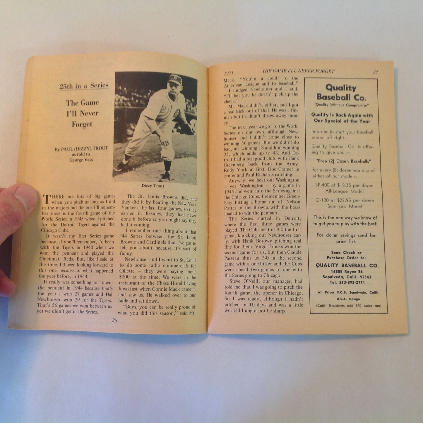 Vintage Jun 1971 Baseball Digest Magazine Tony Oliva: An Overlooked Star