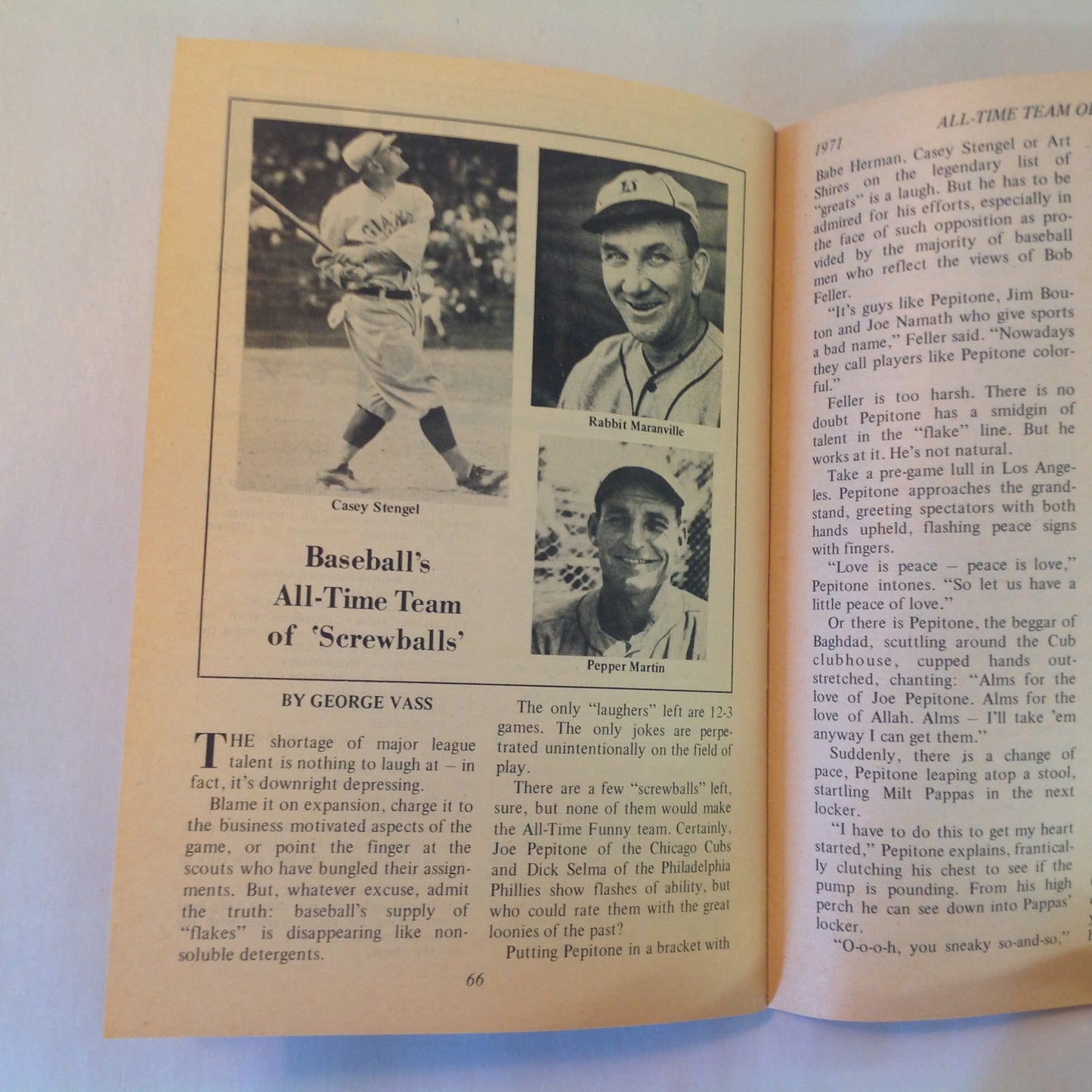 Vintage Jun 1971 Baseball Digest Magazine Tony Oliva: An Overlooked Star