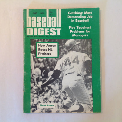 Vintage Jul 1971 Baseball Digest Magazine How Hank Aaron Rates N.L. Pitchers