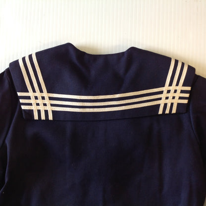 Vintage Good Lad Tailored Rayon Blue Child's Navy Uniform Sailor Shirt Suspender Pants Tie