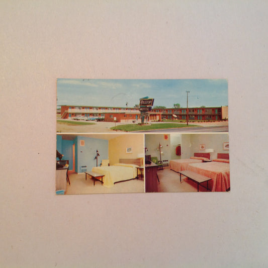 Vintage Souvenir Color Business Card Hilltop Motel Plymouth Michigan