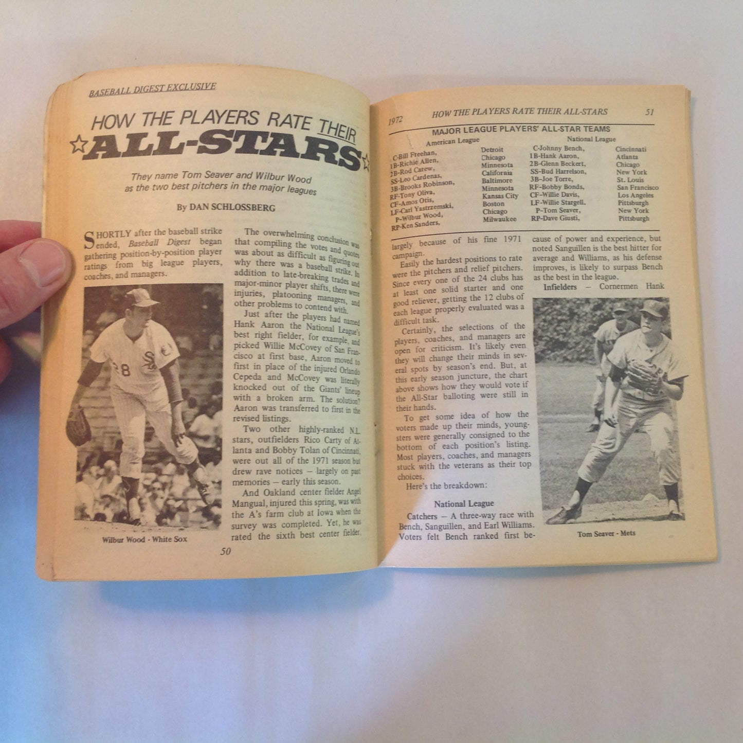 Vintage Jul 1972 Baseball Digest Magazine Exclusive! The Players Select Their OWN All-Stars! The Human Side of Richie Allen