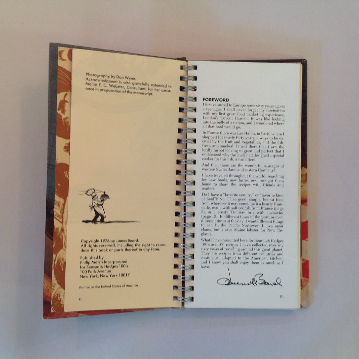 Vintage 1976 Hardcover Benson & Hedges 100's Presents 100 of the World's Greatest Recipes James Beard
