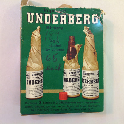 Vintage NOS Imported Underberg Bitters 3 Bottle Box