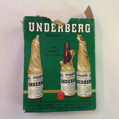 Vintage NOS Imported Underberg Bitters 3 Bottle Box