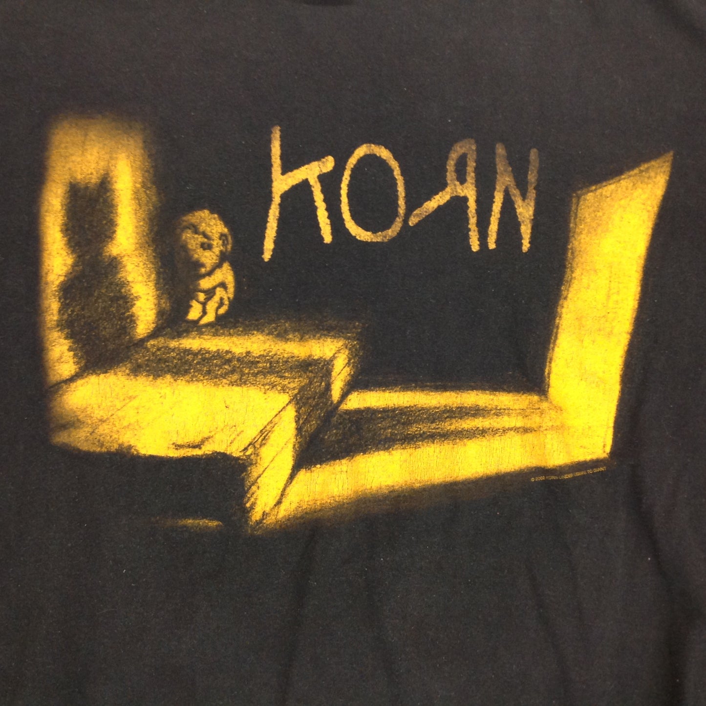 Vintage 2002 Korn Black 3X T-Shirt Hiding Child Gold Graphics Delta